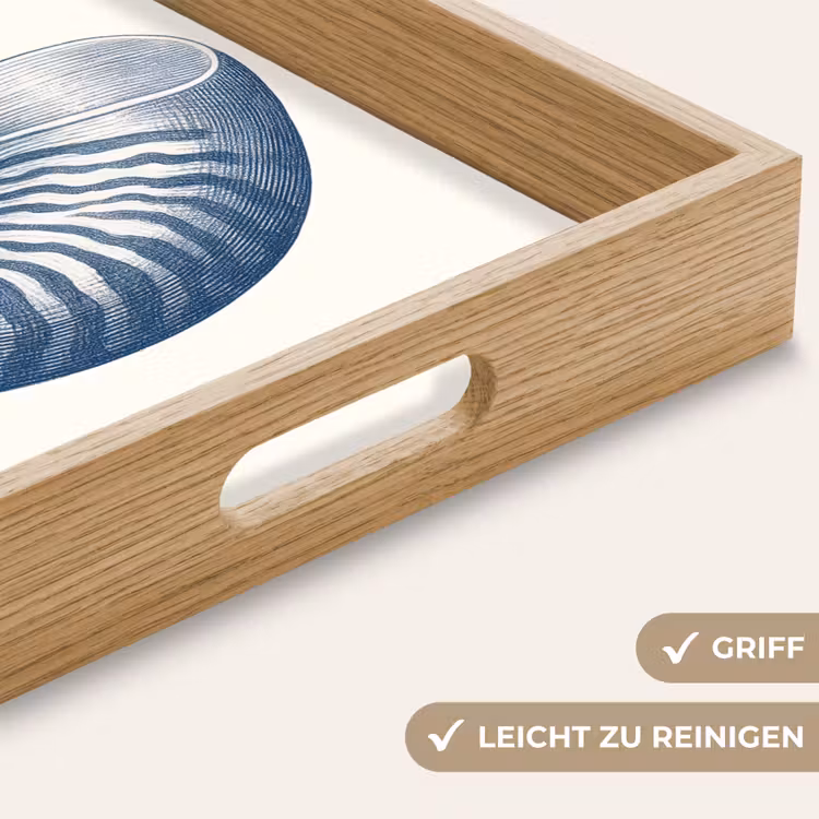 Tablett - Blau - Muschel - Spirale — 8