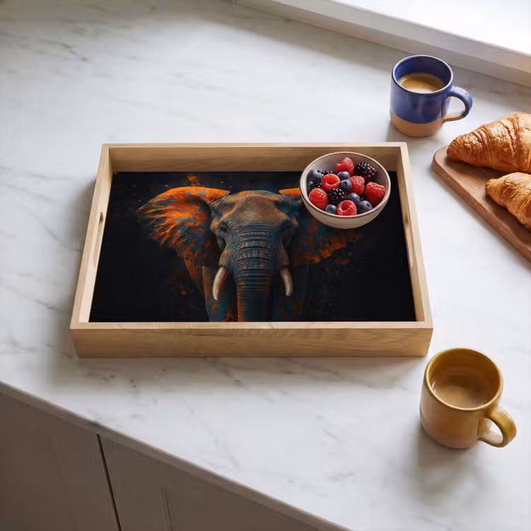 Tablett - Elefant - Orange - Ohren — 3