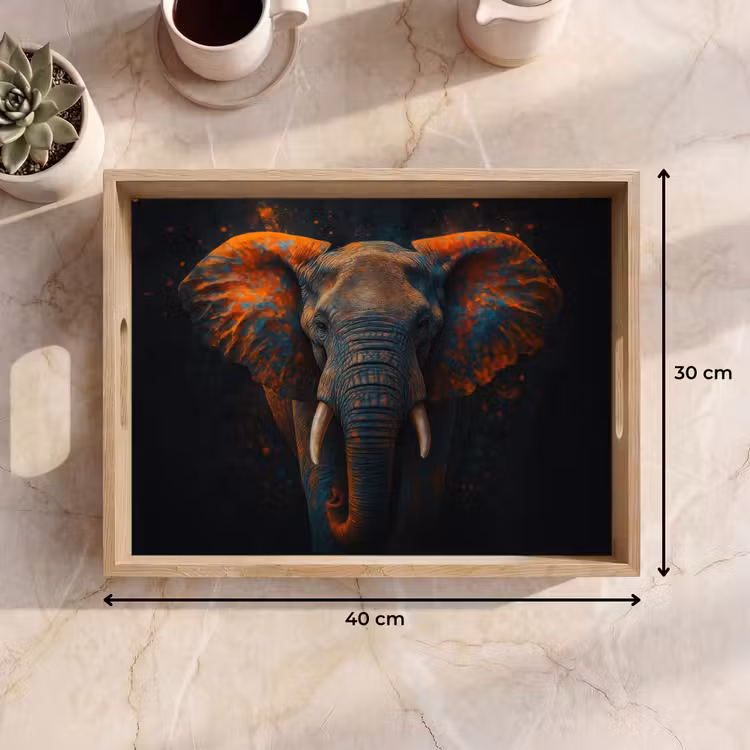 Tablett - Elefant - Orange - Ohren — 7
