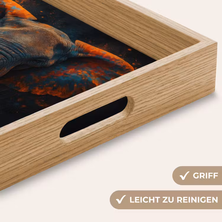 Tablett - Elefant - Orange - Ohren — 8