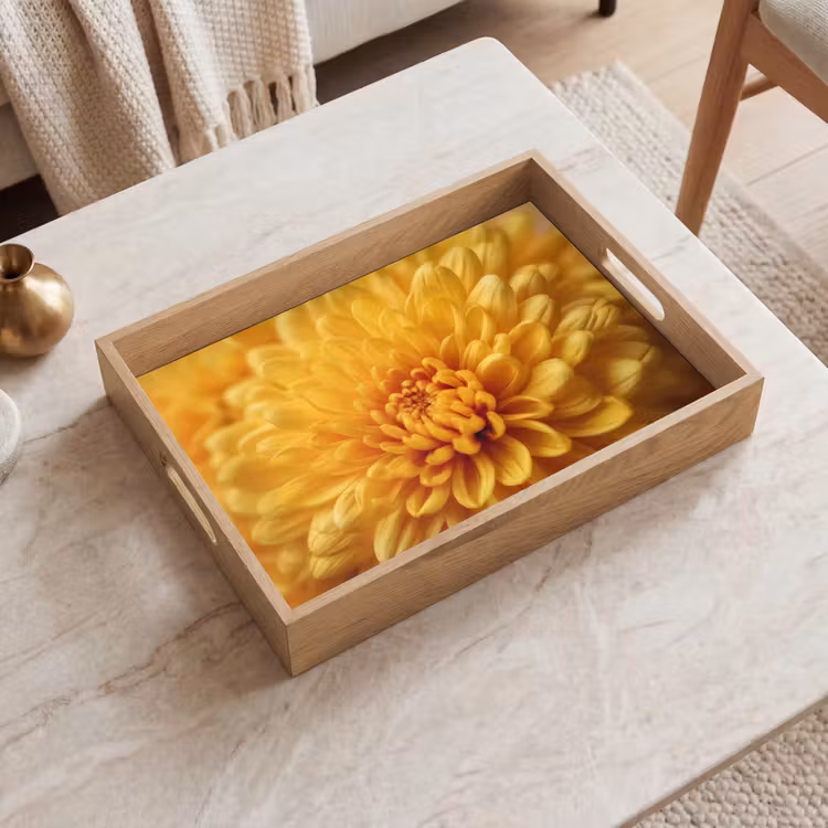 Tablett - Gelb - Chrysantheme - Sanftheit — 2