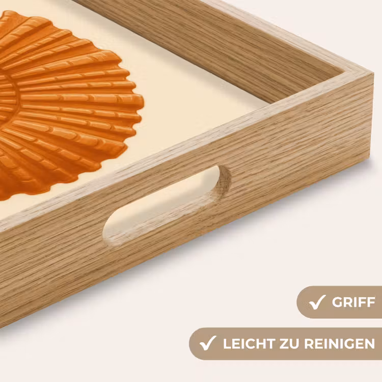 Tablett - Muschel - Orange - Gerippt — 8