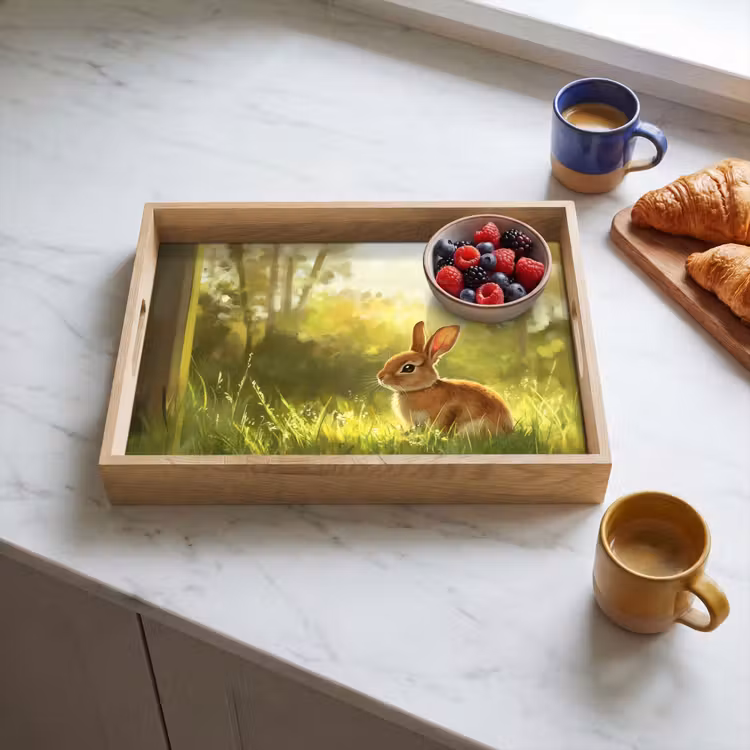 Tablett - Kaninchen - Sonnenlicht - Wald — 3