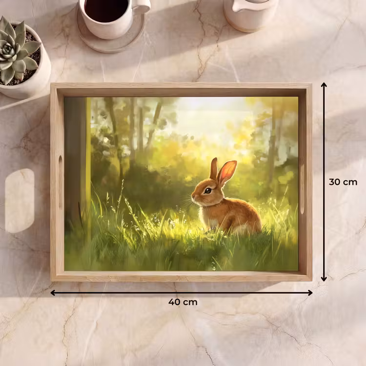 Tablett - Kaninchen - Sonnenlicht - Wald — 7