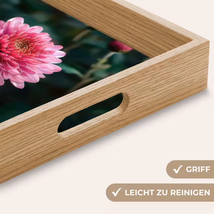 Tablett - Blatt - Chrysantheme - Rosa - Schatten — 8