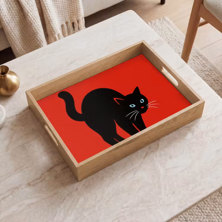 Tablett - Katze - Schwarz - Schwanz — 2