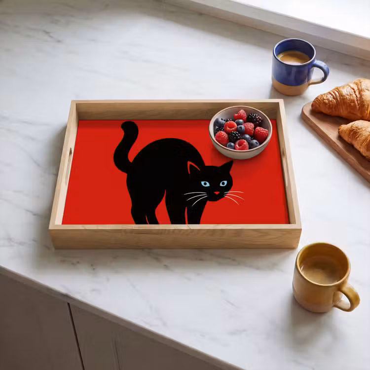 Tablett - Katze - Schwarz - Schwanz — 3