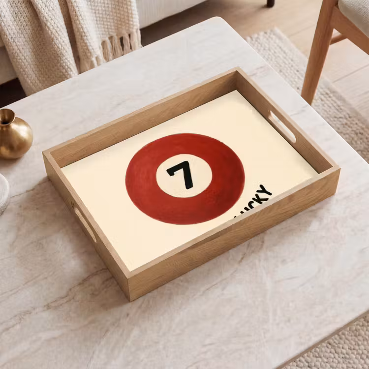 Tablett - Kreis - Sieben - Glücklich - Rot — 2