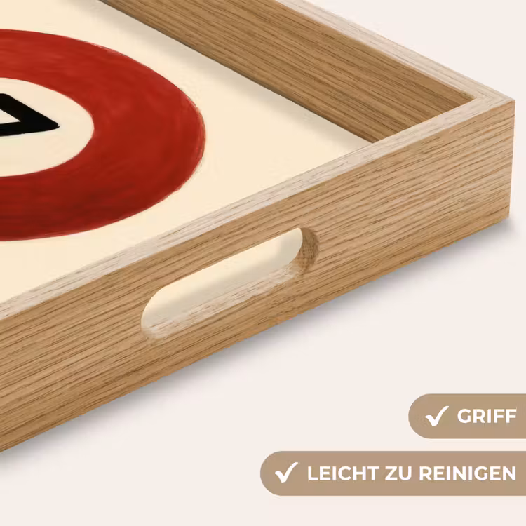 Tablett - Kreis - Sieben - Glücklich - Rot — 8