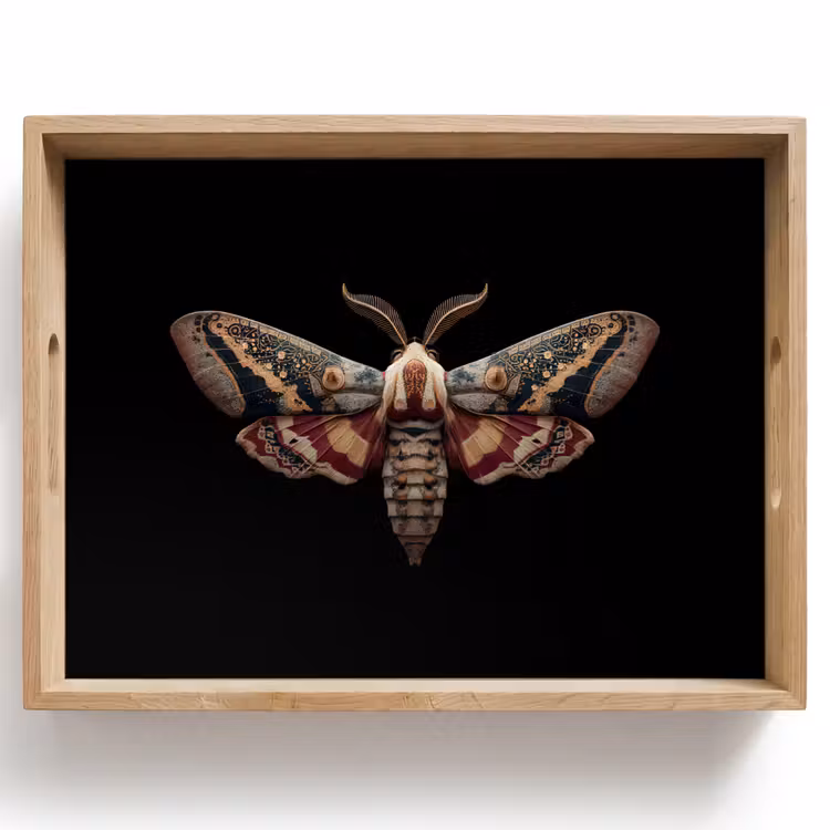 Tablett - Nachtfalter - Orientalische Muster - Ornamental — 1