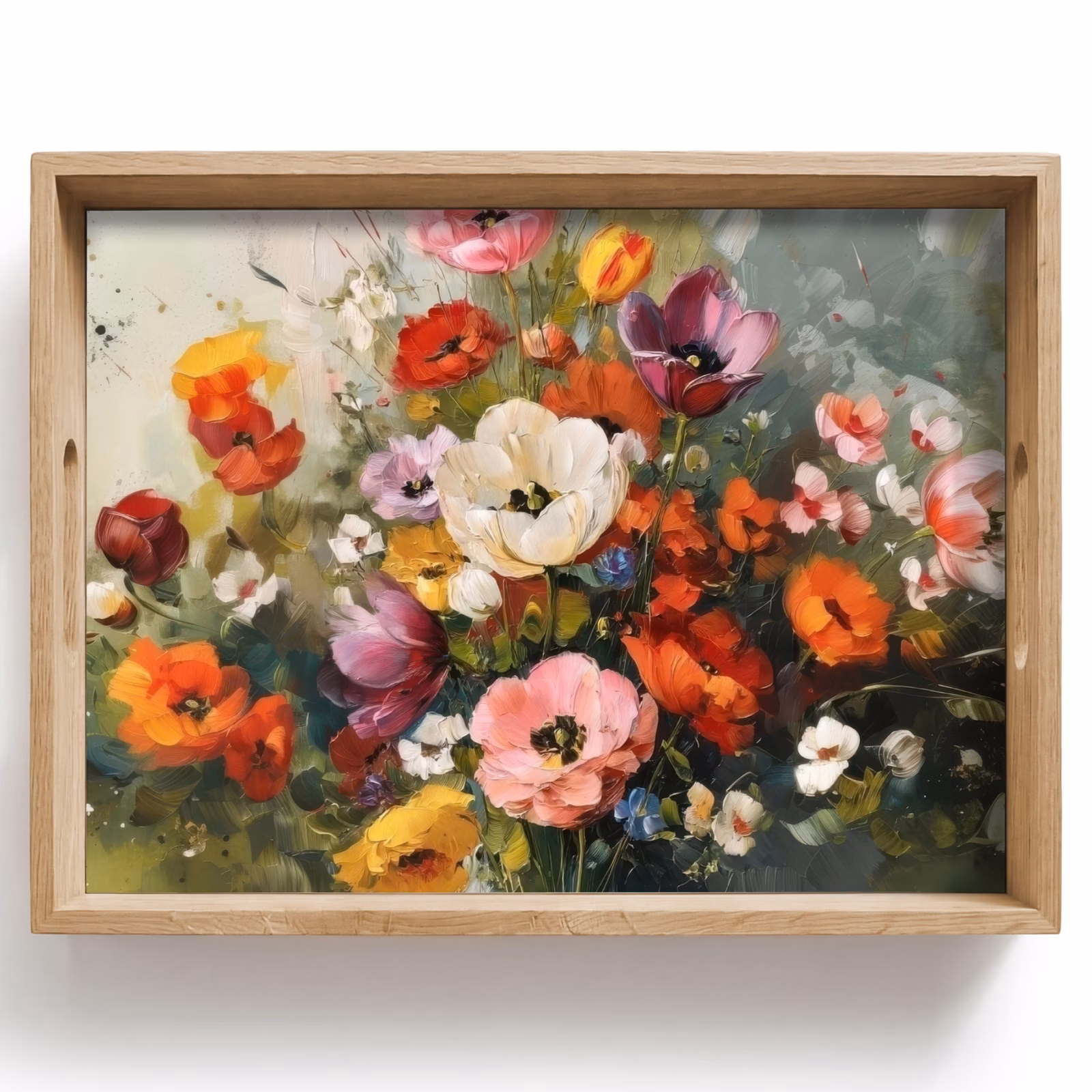 Tablett - Heiteres Bouquet - Dynamisch - Dezente Farbtupfer — 1