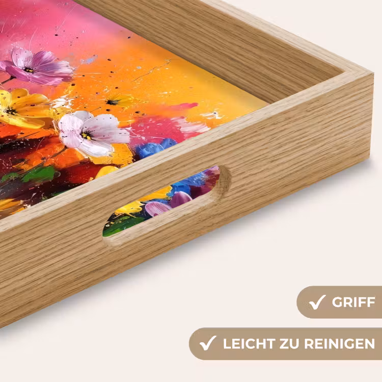 Tablett - Fantasie-Blumen - Malen - Verspielt — 8