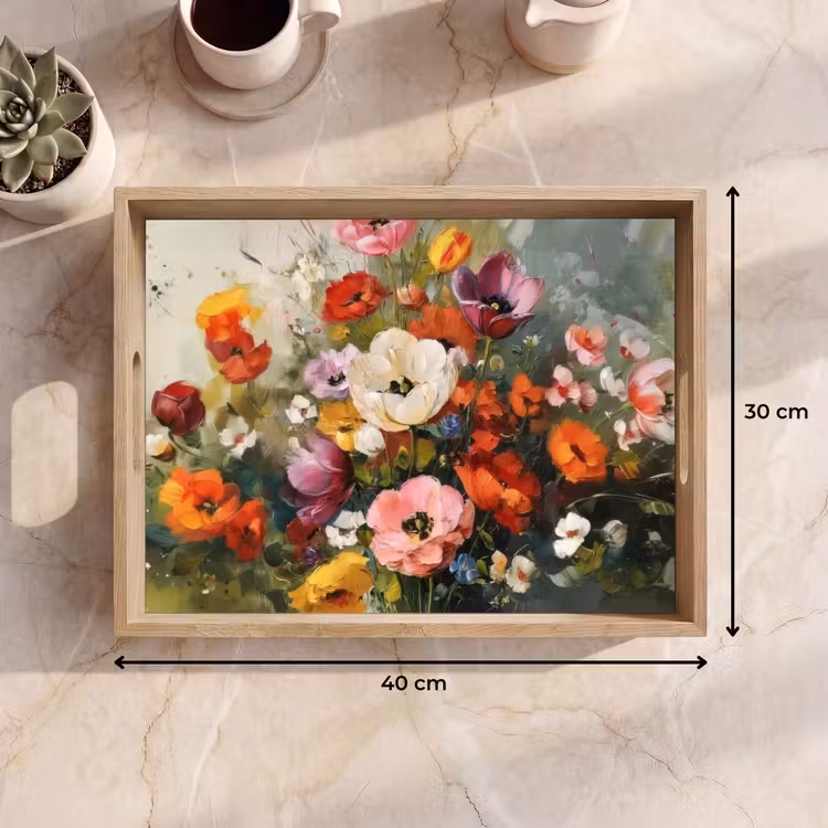 Tablett - Heiteres Bouquet - Dynamisch - Dezente Farbtupfer — 7