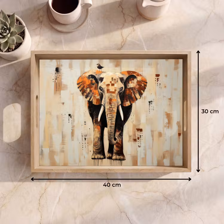 Tablett - Elefant - Rüssel - Mosaik - Abstrakt — 7