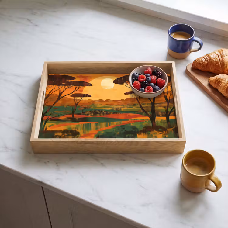 Tablett - Landschaft - Afrikanisch - Sonne — 3