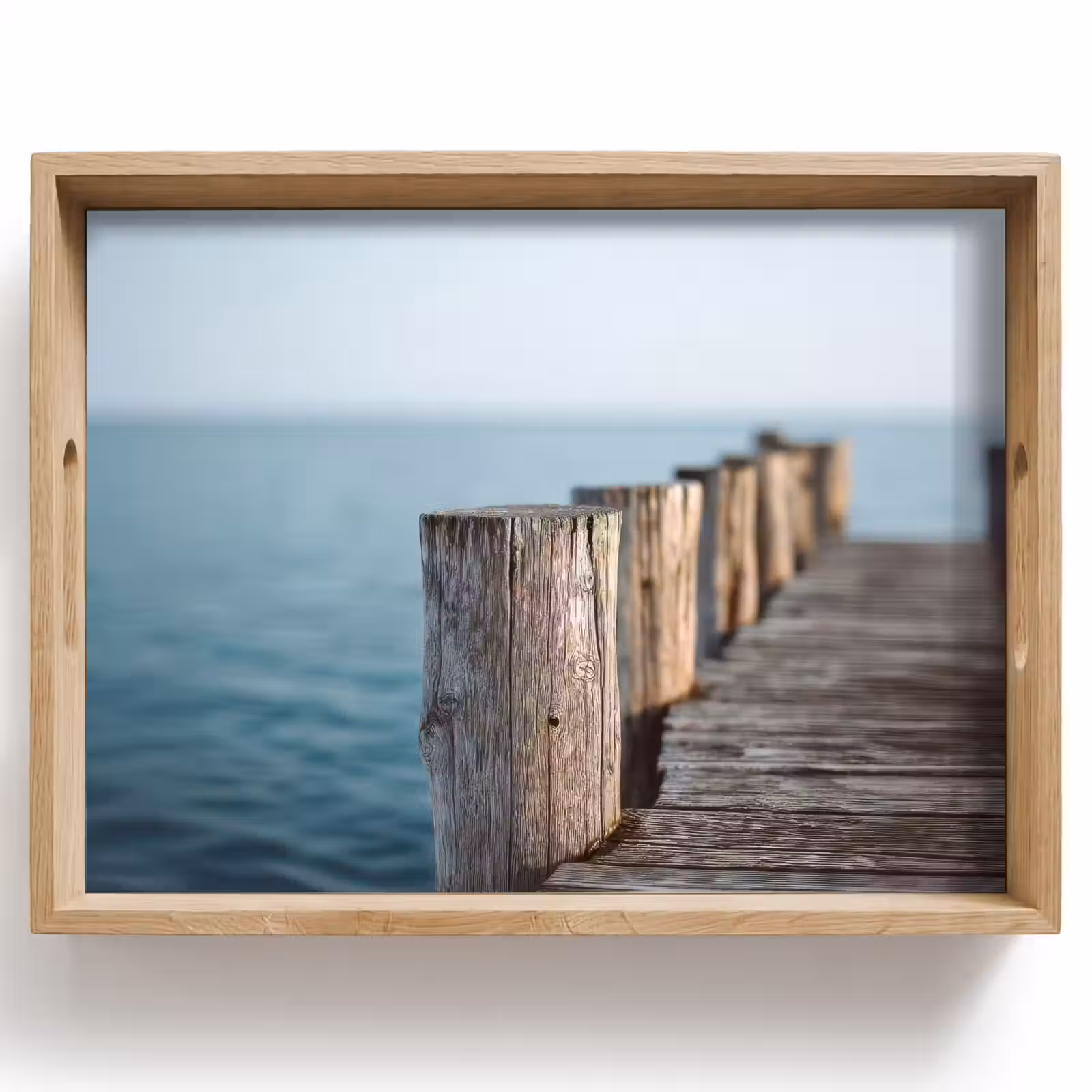 Tablett - Hölzernes Gerüst - Strahlend blauer Himmel — 1