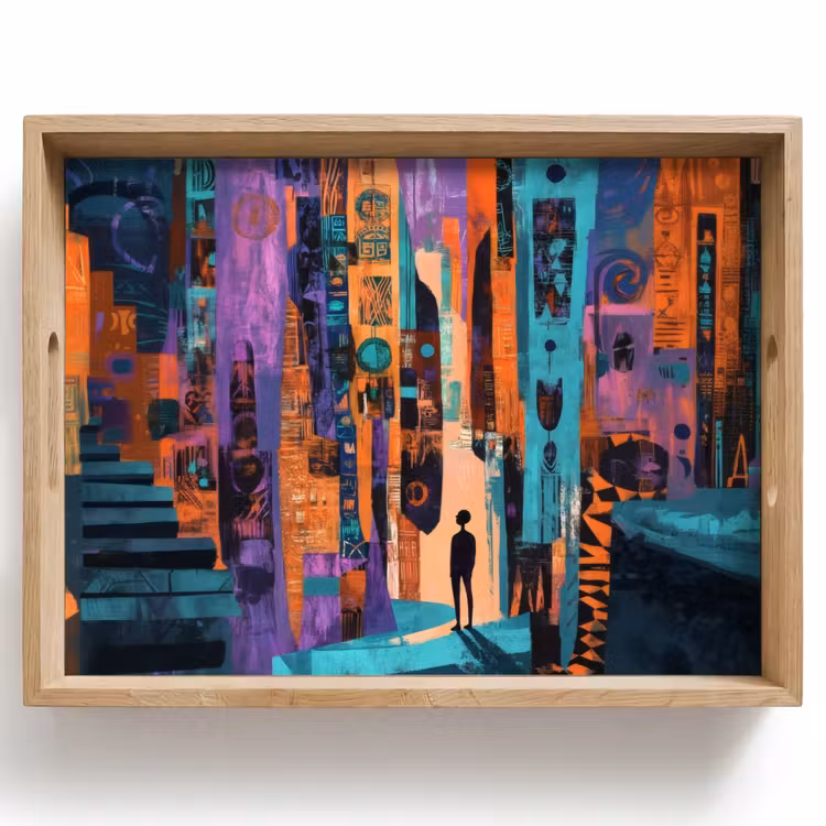 Tablett - Abstrakt - Figuren - Farbenfroh — 1