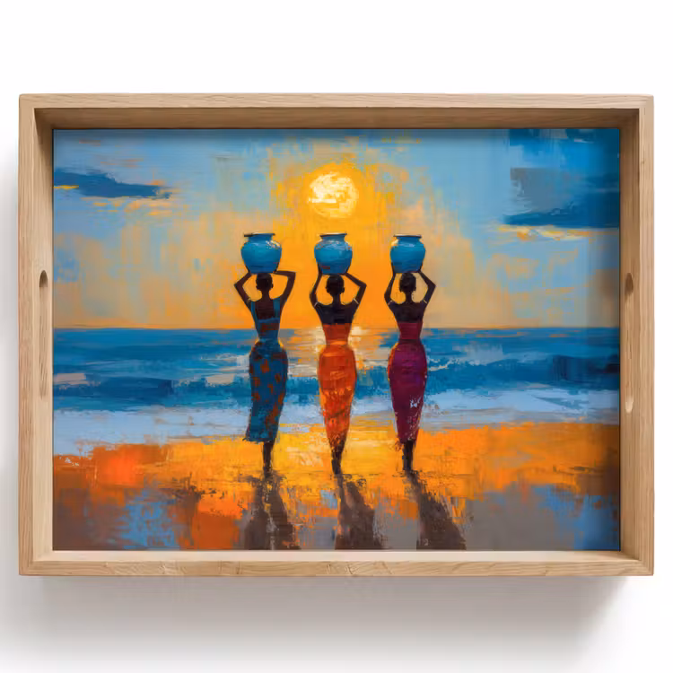 Tablett - Frauen - Strand - Sonnenuntergang — 1