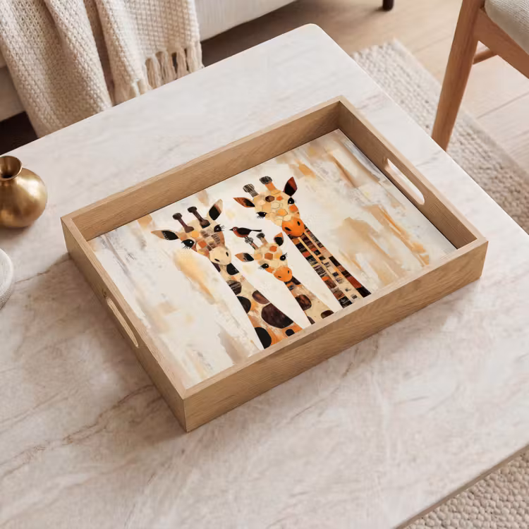 Tablett - Giraffen - Cartoon - Creme — 2