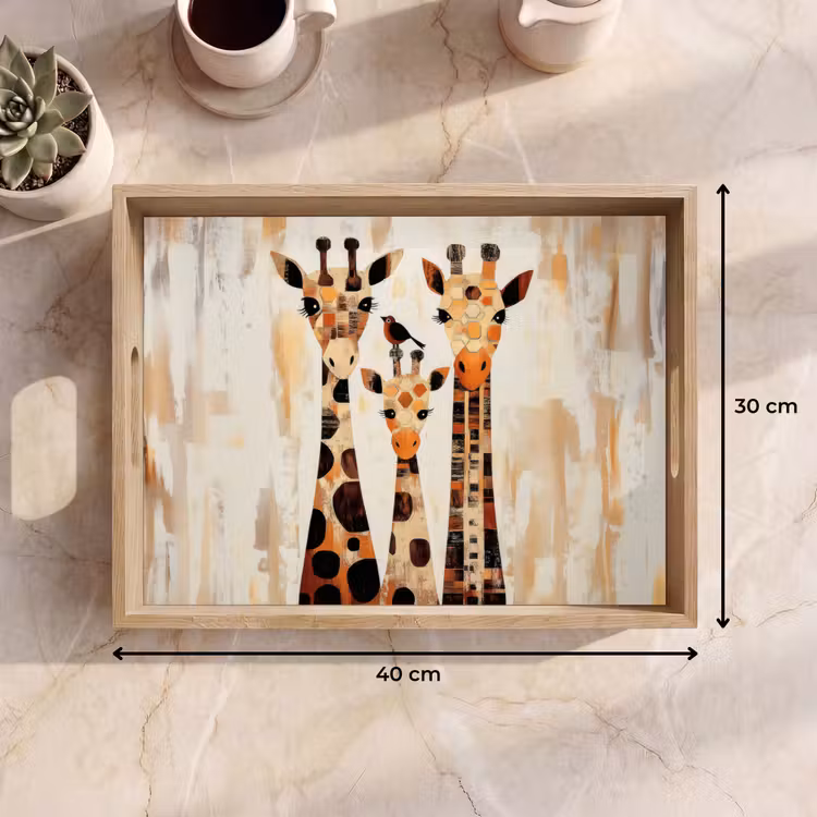 Tablett - Giraffen - Cartoon - Creme — 7