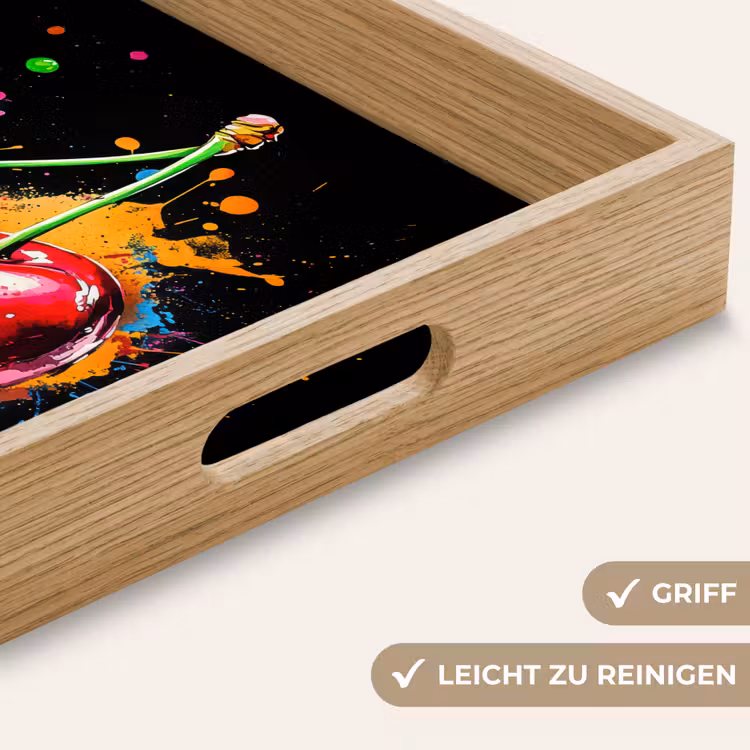 Tablett - Kirschen - Obst - Graffiti - Farbe - Abstrakt - Modern - Farbenfroh — 8