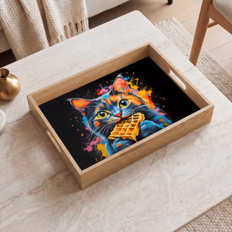 Tablett - Katze - Graffiti - Bunt - Waffel - Essen — 2