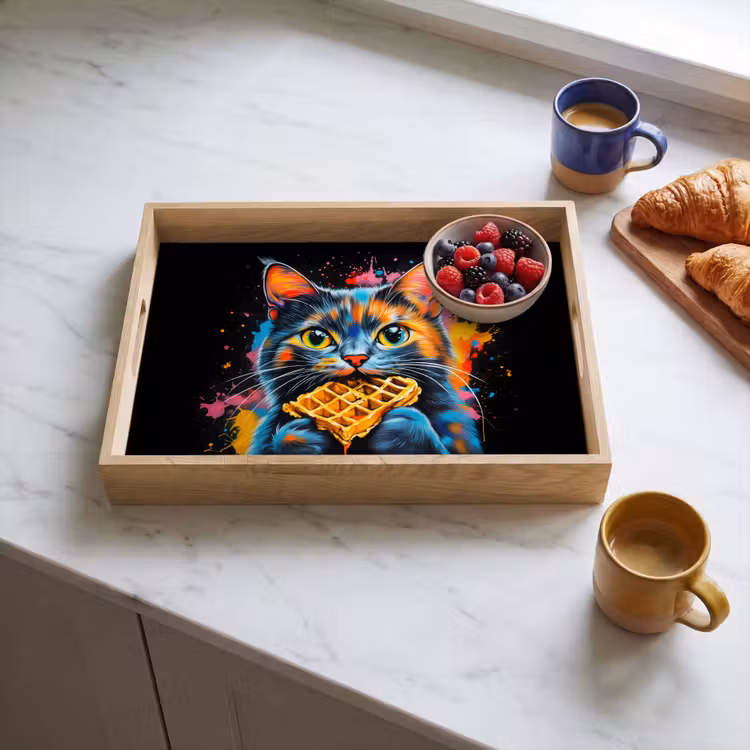 Tablett - Katze - Graffiti - Bunt - Waffel - Essen — 3