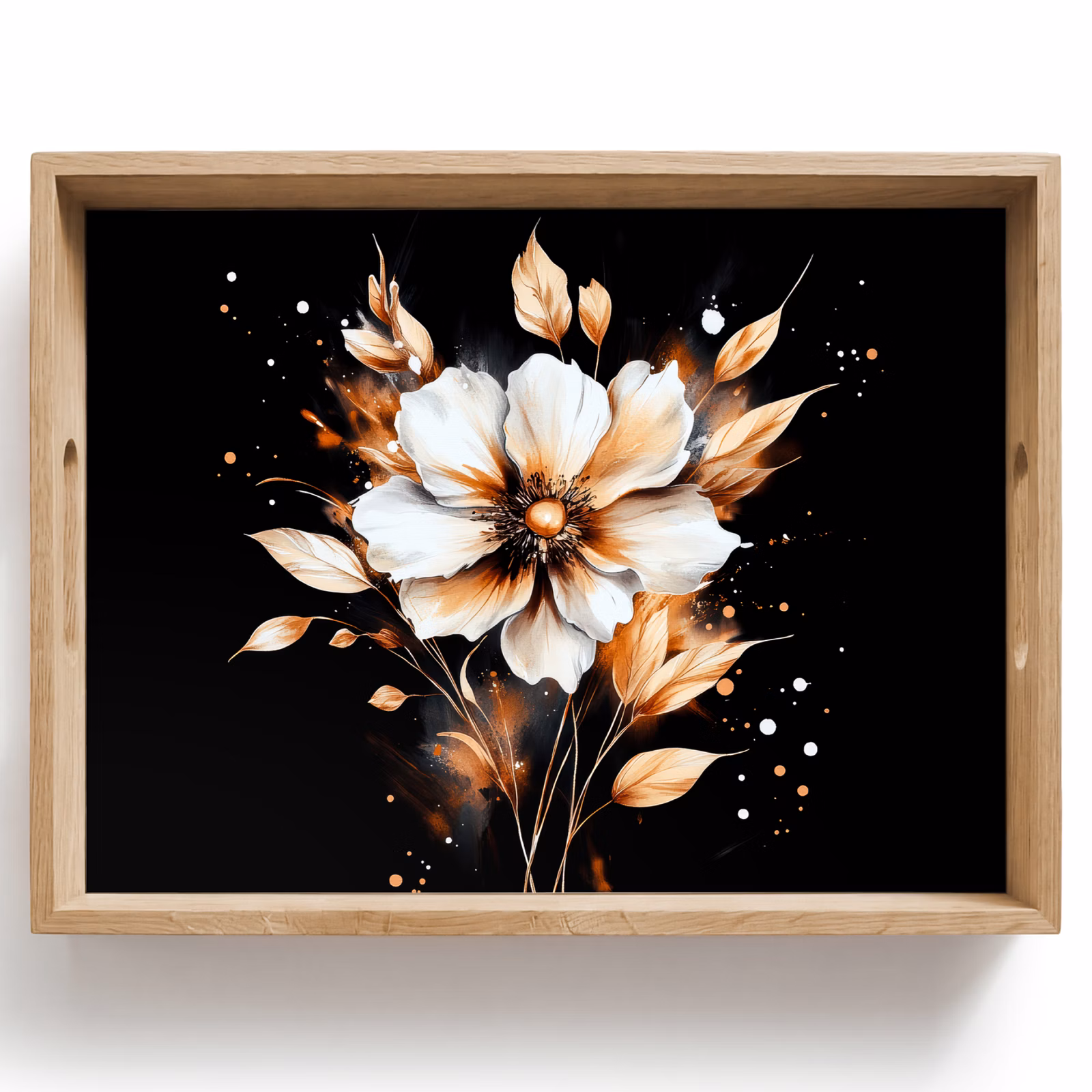 Tablett - Blume - Farbe - Gold - Graffiti - Modern — 1