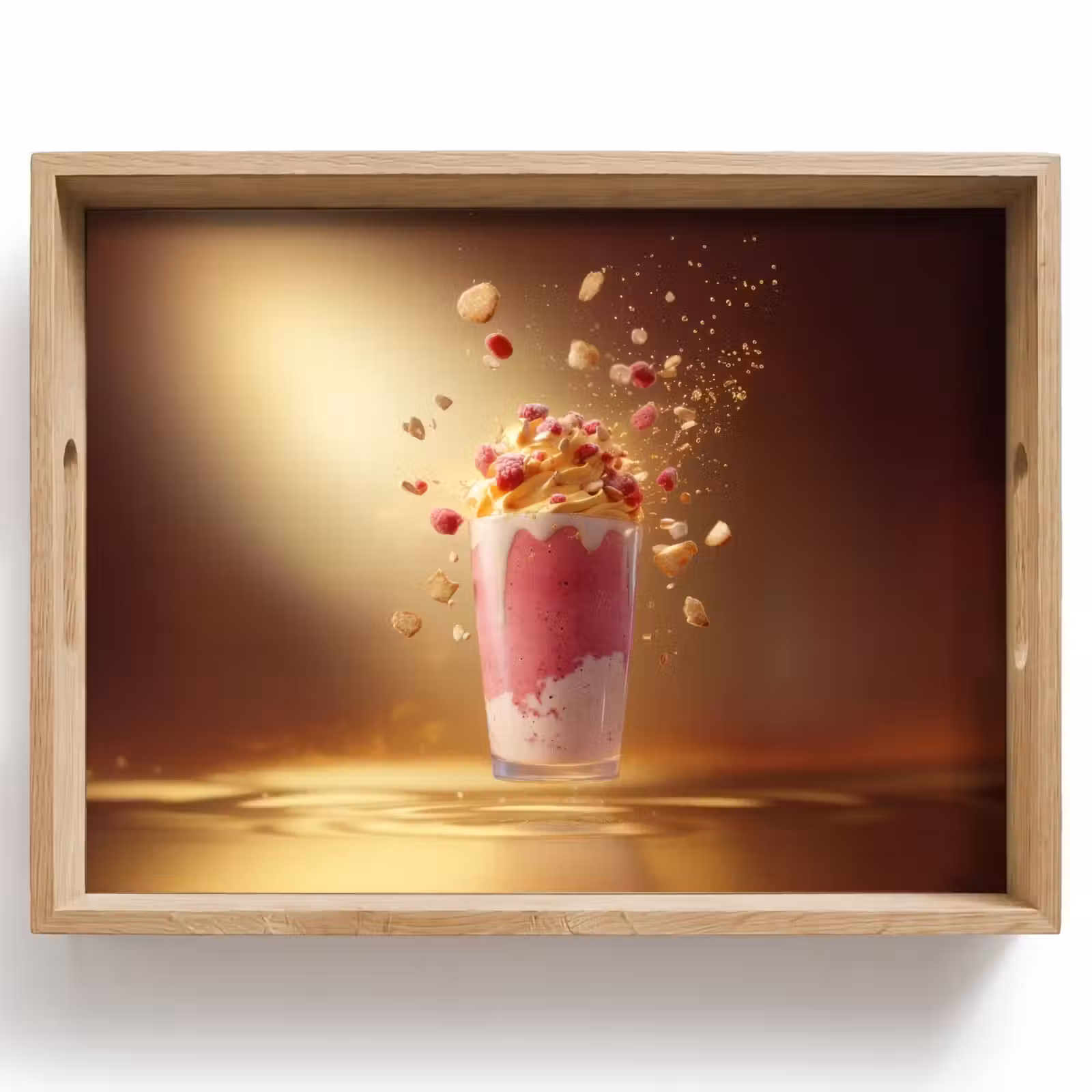 Tablett - Himbeere - Smoothie - Getränk - Rosa — 1