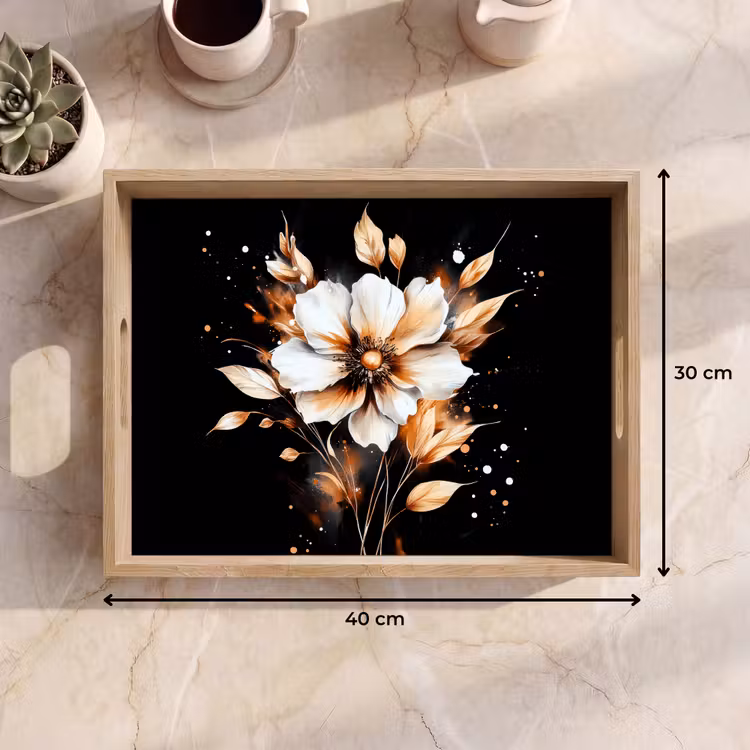 Tablett - Blume - Farbe - Gold - Graffiti - Modern — 7