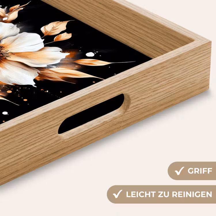 Tablett - Blume - Farbe - Gold - Graffiti - Modern — 8