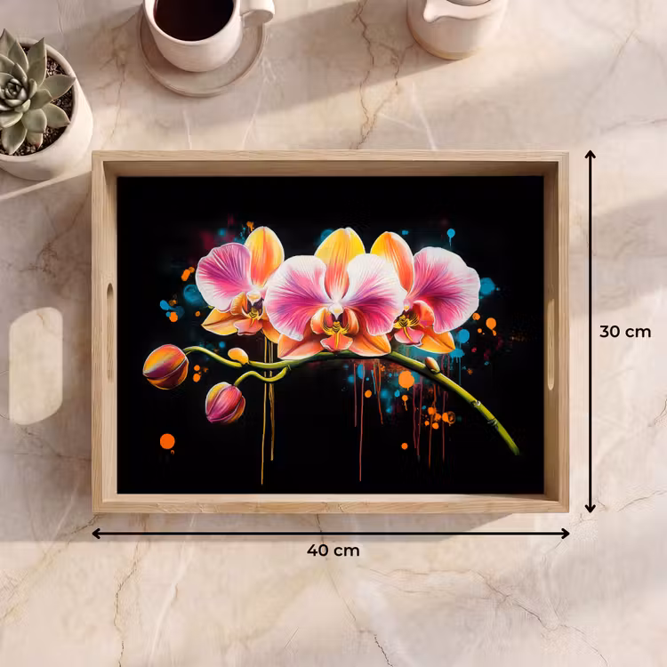 Tablett - Orchidee - Graffiti - Farbenfroh - Blumen - Abstrakt — 7