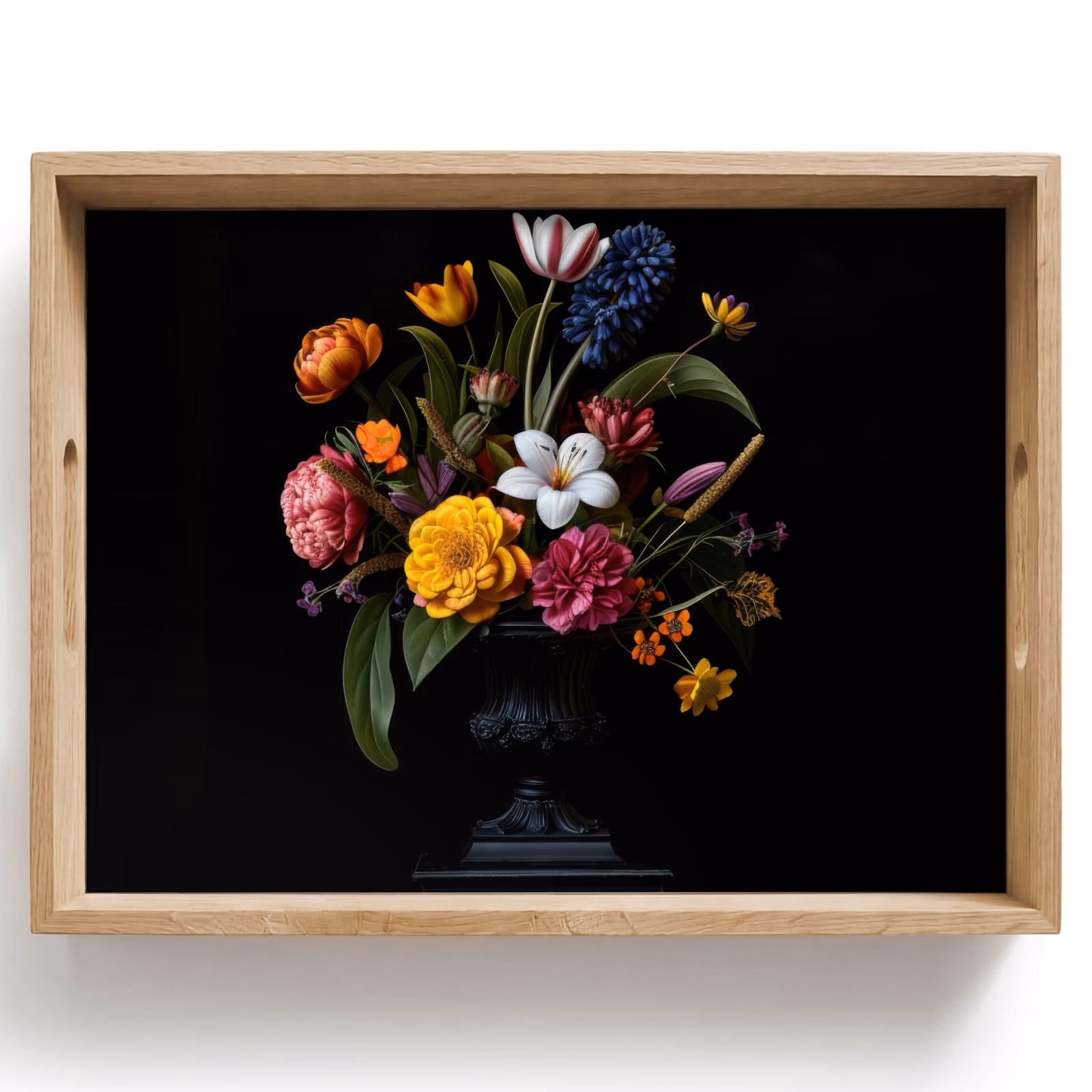 Tablett - Frühling - Blumen - Klassisch - Vase — 1