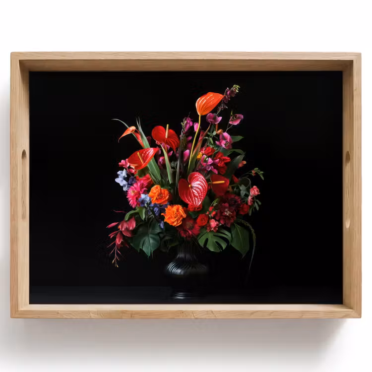 Tablett - Blumen - Blumenstrauß - Ornamental — 1