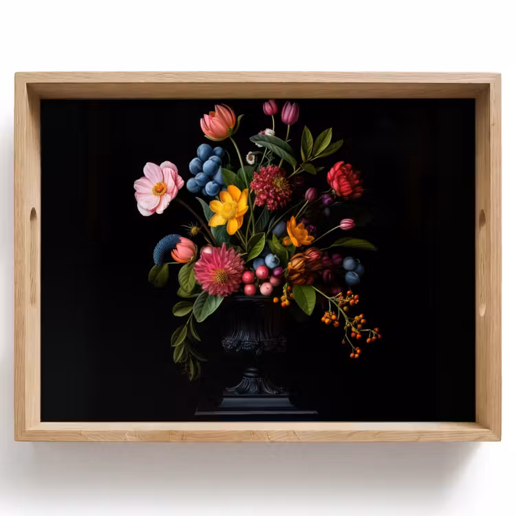 Tablett - Blumen - Fröhlich - Vase — 1