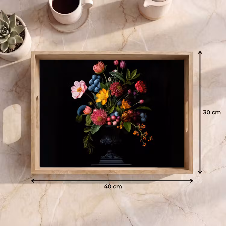 Tablett - Blumen - Fröhlich - Vase — 7