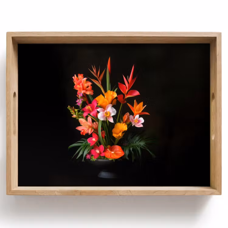 Tablett - Blumenstrauß - Blumen - Exotisch — 1