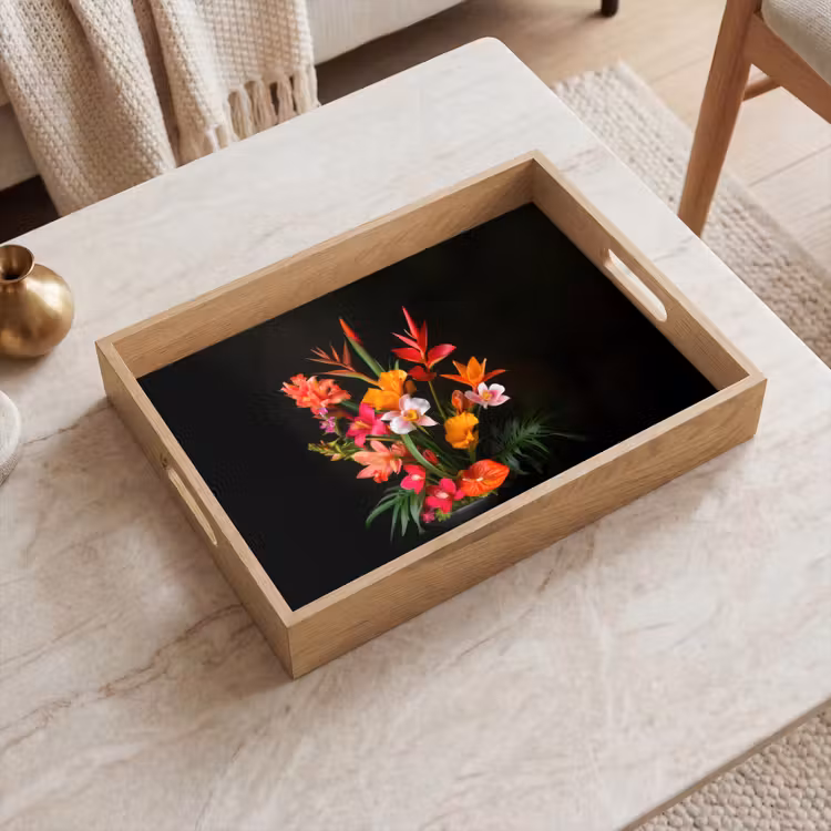 Tablett - Blumenstrauß - Blumen - Exotisch — 2