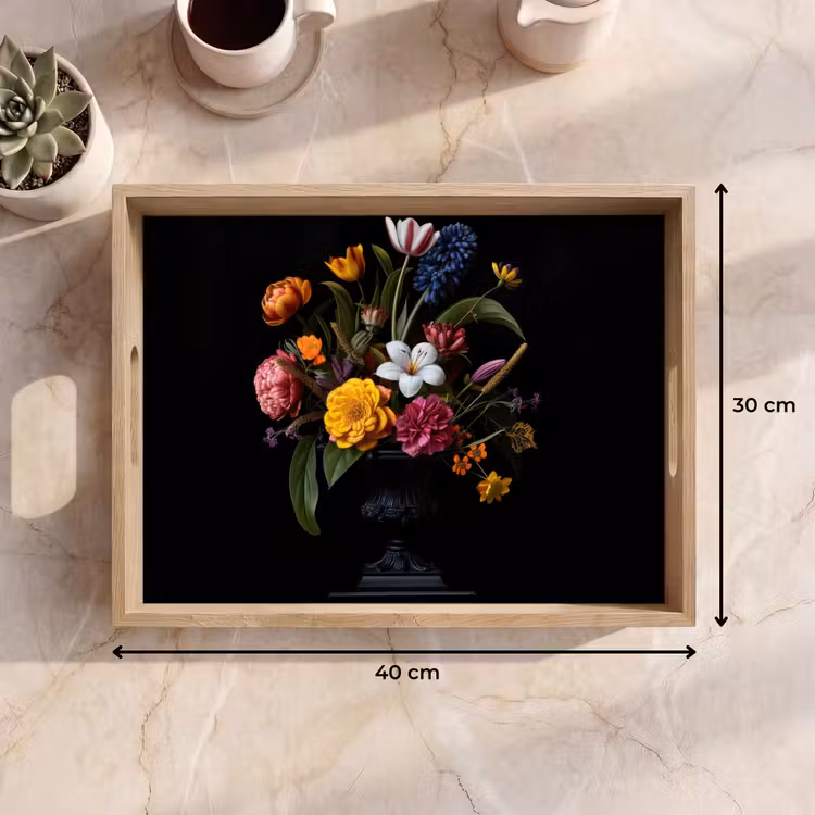 Tablett - Frühling - Blumen - Klassisch - Vase — 7