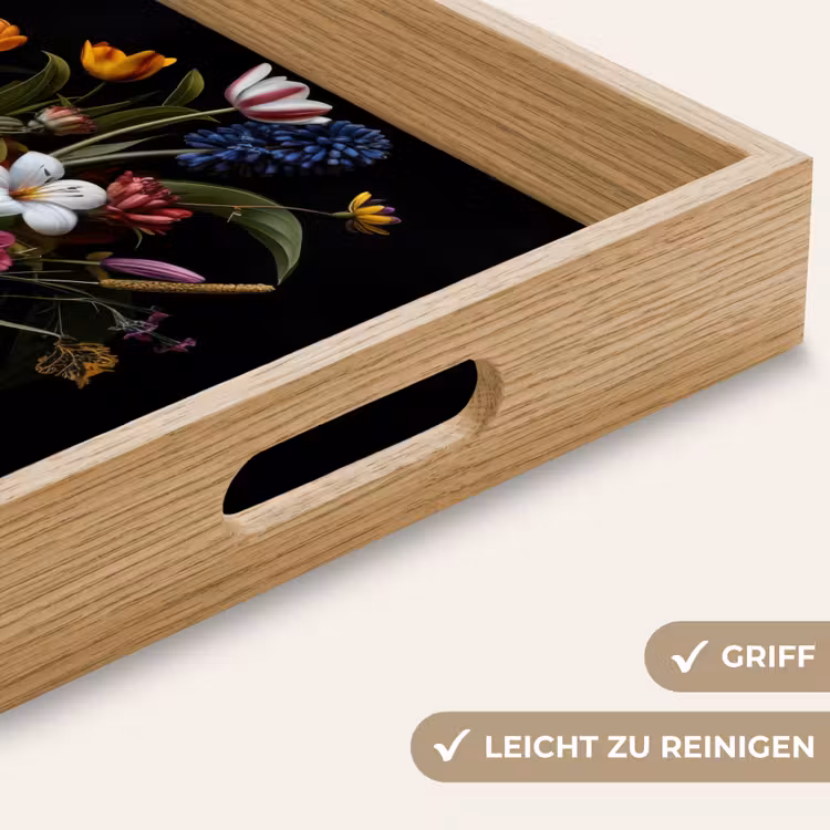 Tablett - Frühling - Blumen - Klassisch - Vase — 8