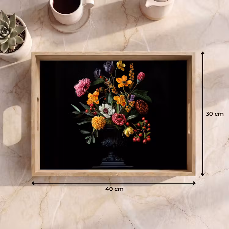 Tablett - Ornamental - Blumenstrauß - Blätter — 7