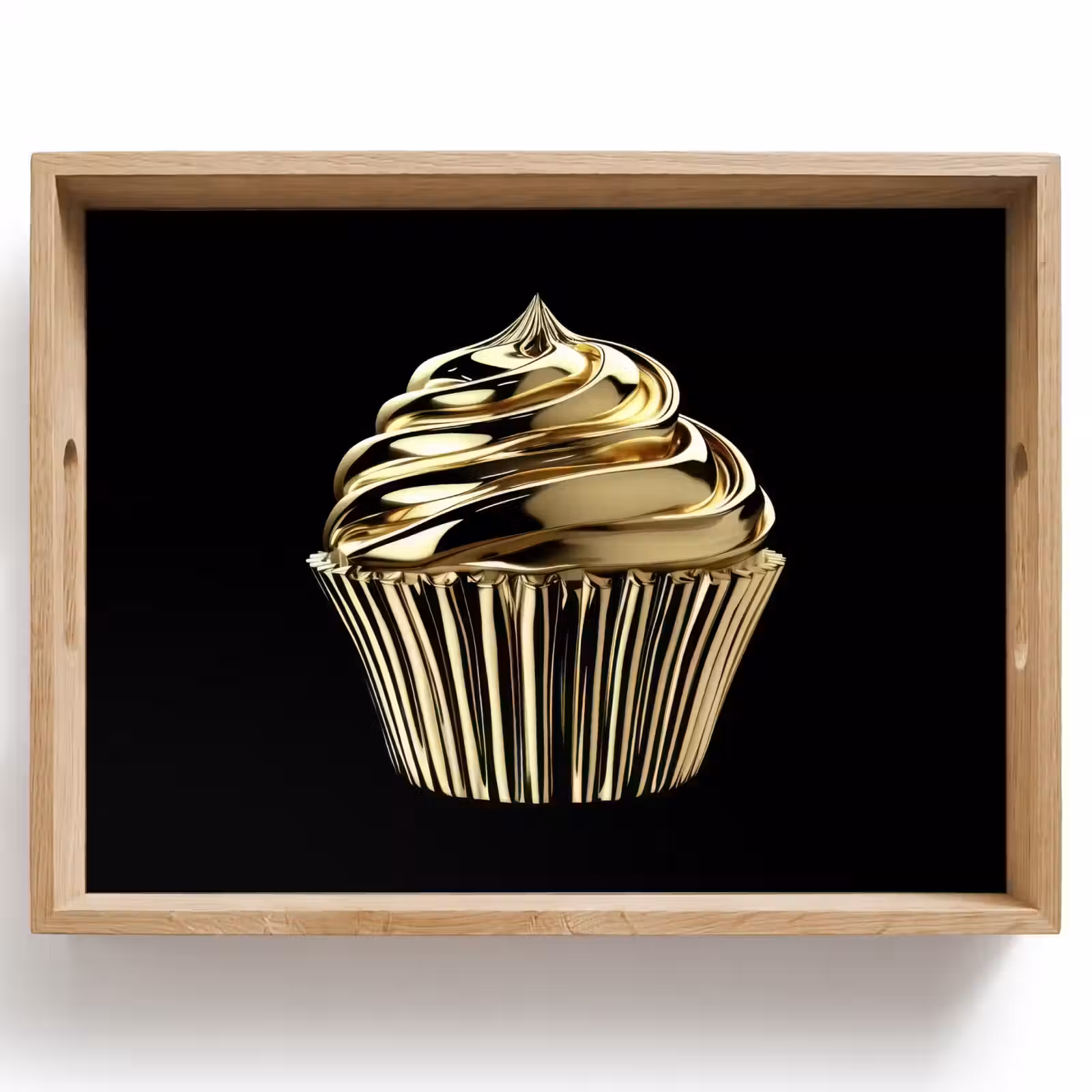 Tablett - Cupcake - Lebensmittel - Gold - Schwarz — 1