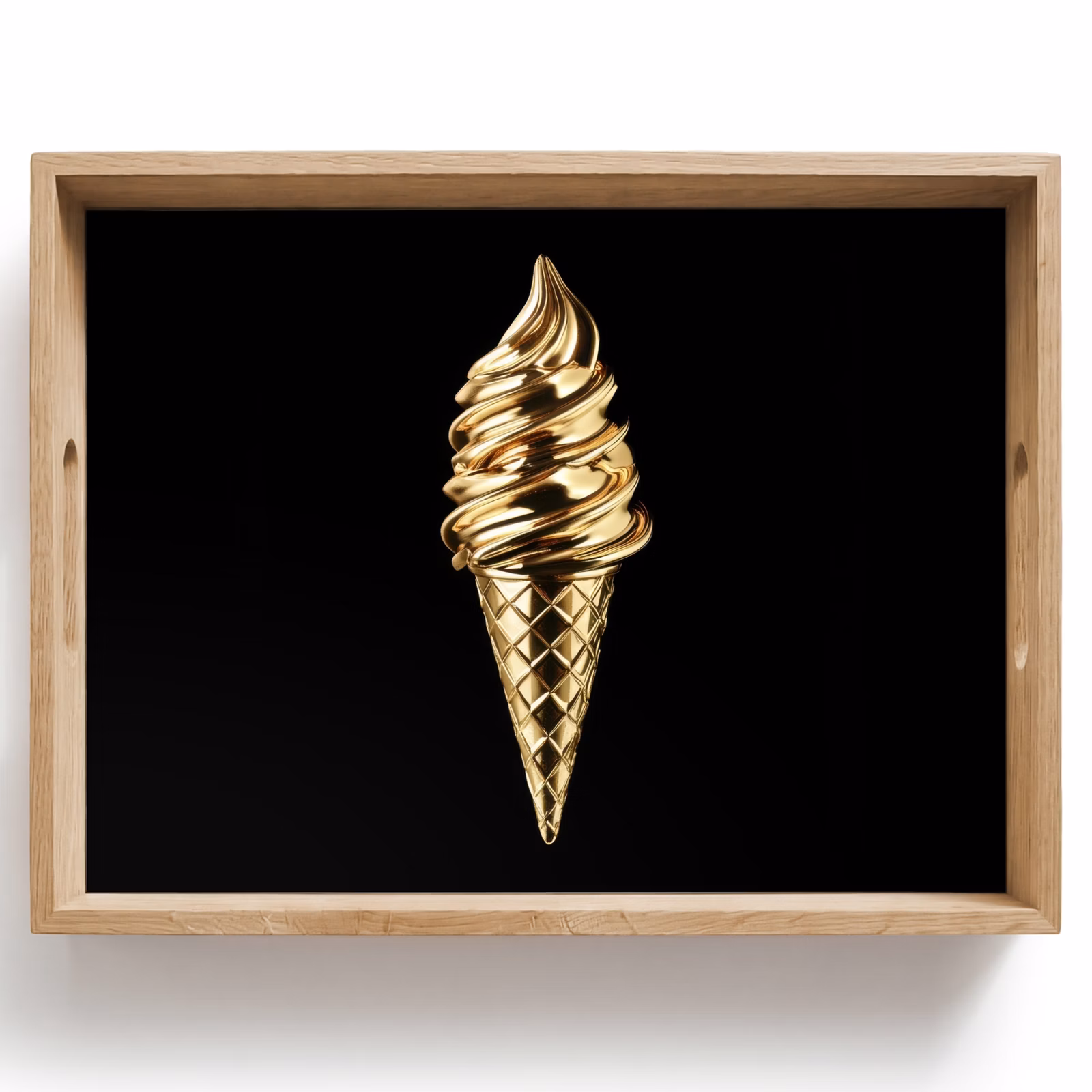 Tablett - Eiscreme - Gold - Schwarz - Lebensmittel — 1
