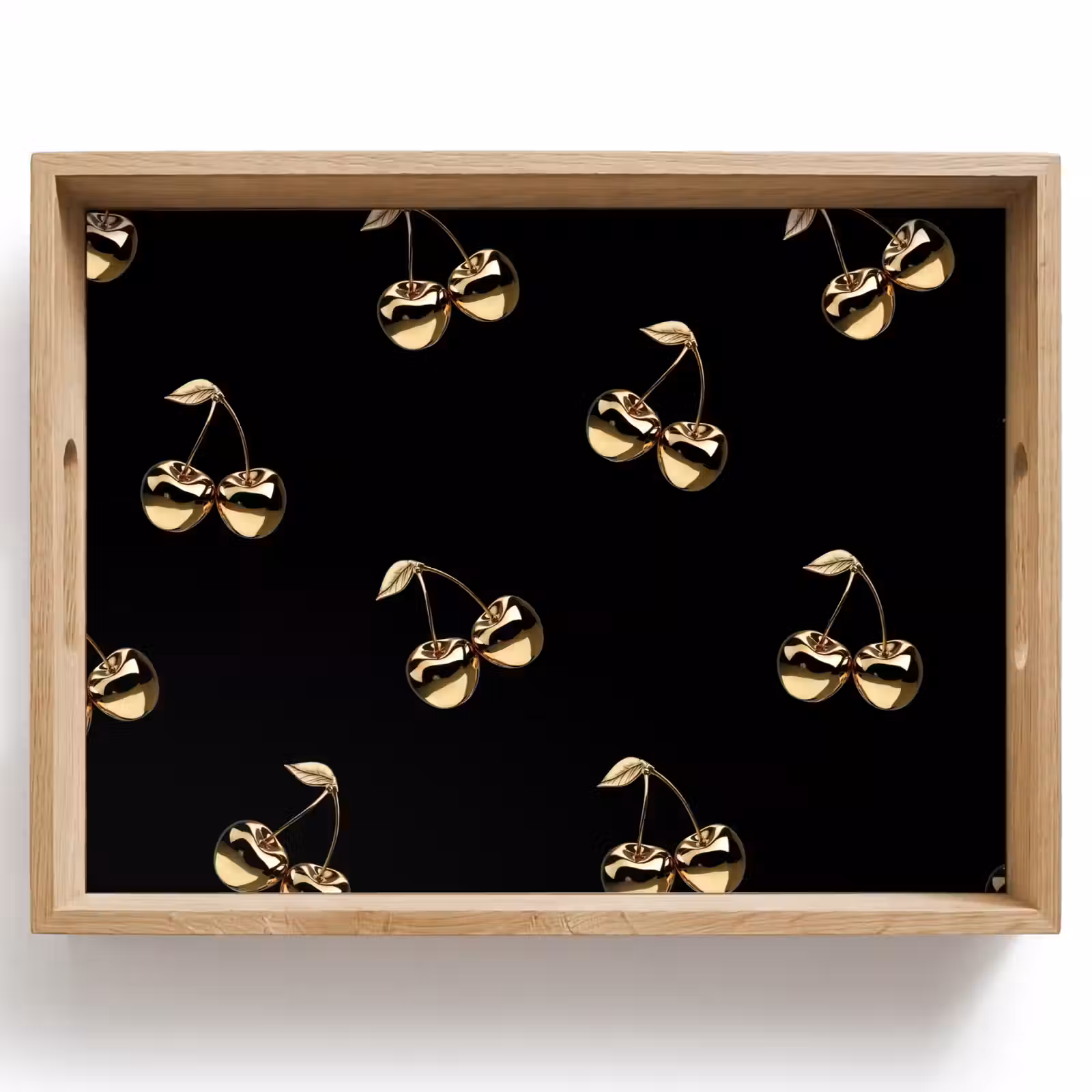 Tablett - Muster - Kirsche - Gold - Chrom — 1
