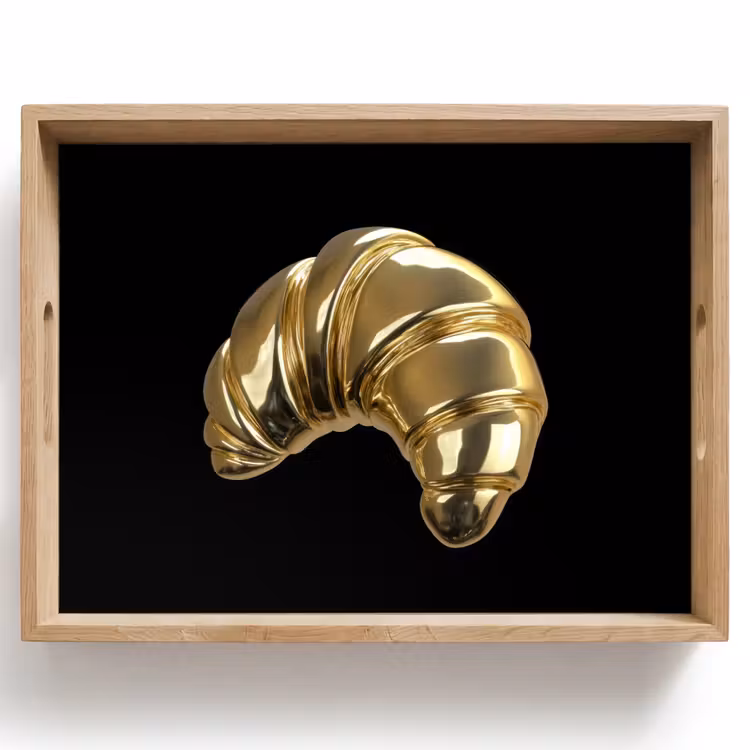 Tablett - Croissant - Brot - Gold - Schwarz — 1