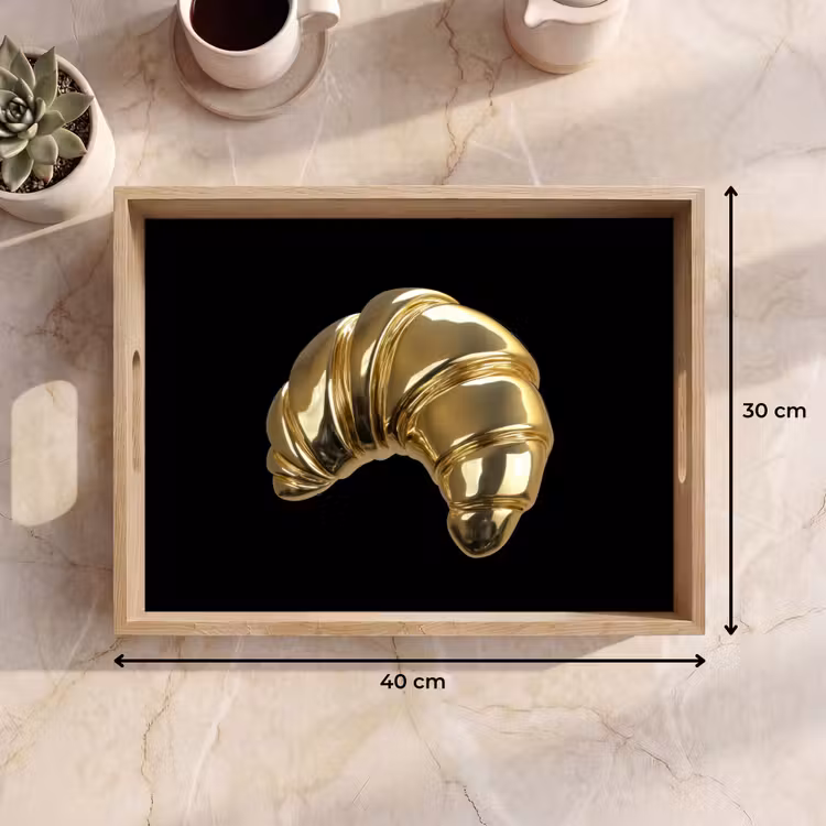 Tablett - Croissant - Brot - Gold - Schwarz — 7
