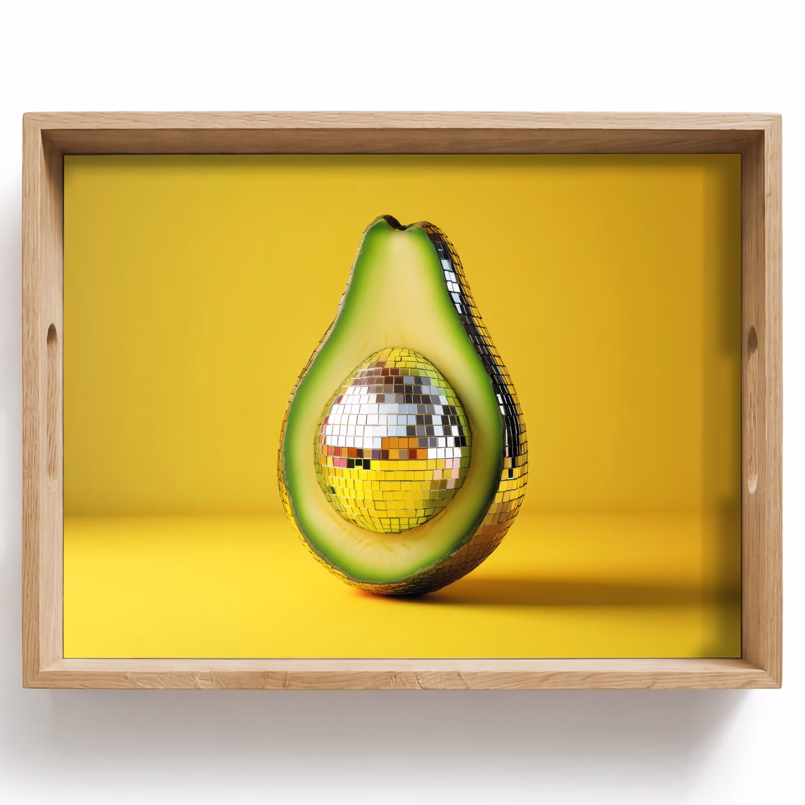 Tablett - Avocado - Discokugel - Gelb - Glitzer — 1