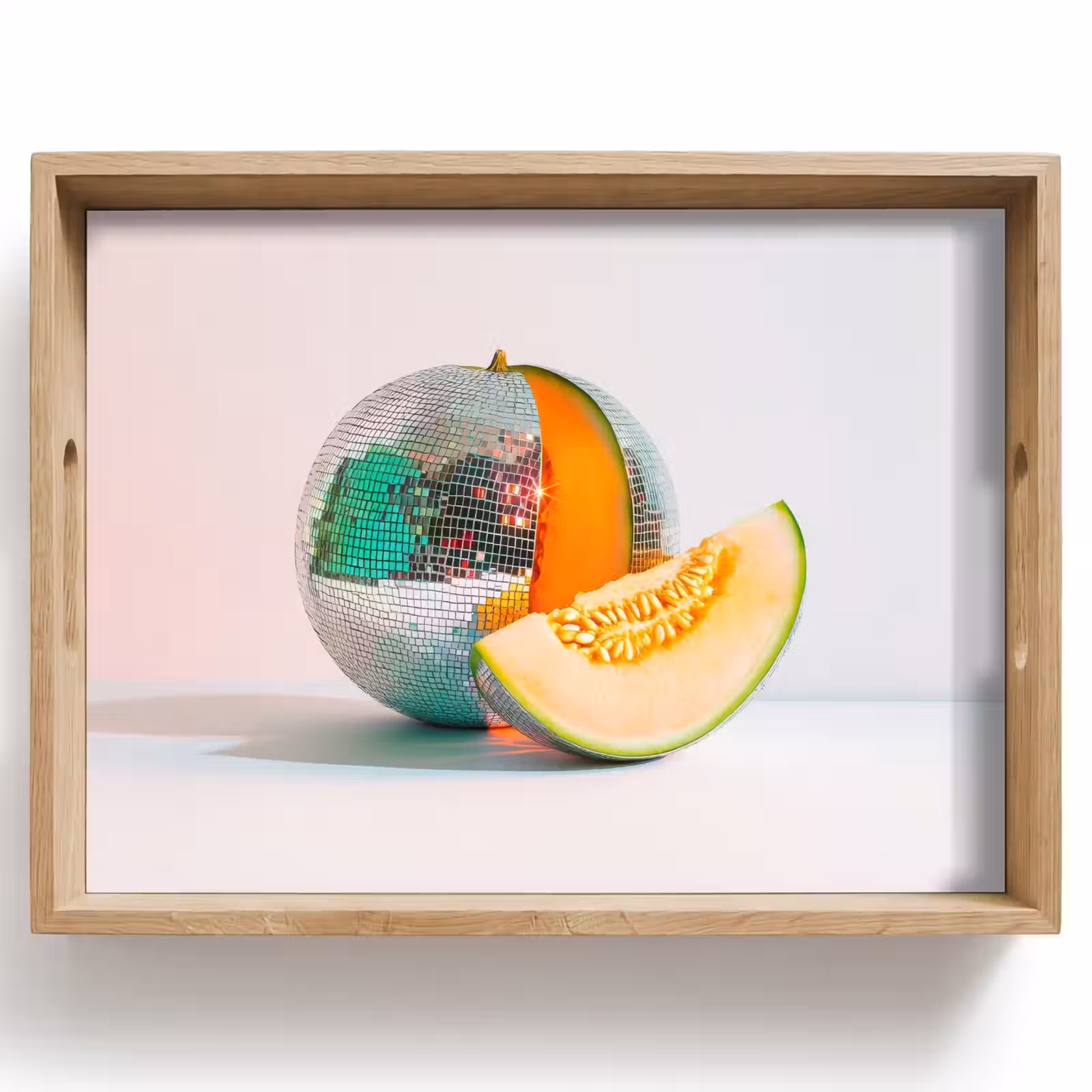 Tablett - Disco - Discoball - Melone - Pastell — 1