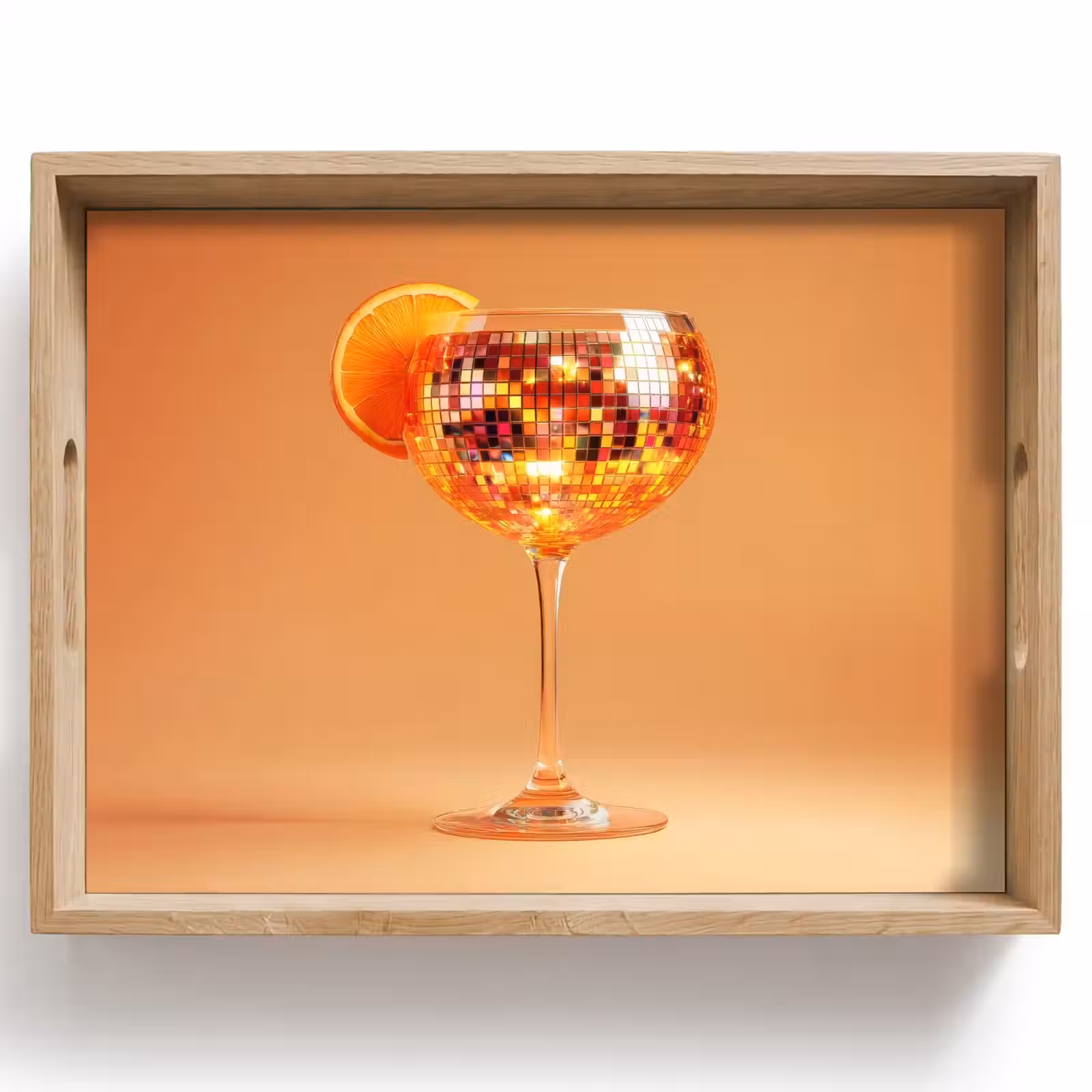 Tablett - Getränk - Orange - Glitzer - Disco — 1