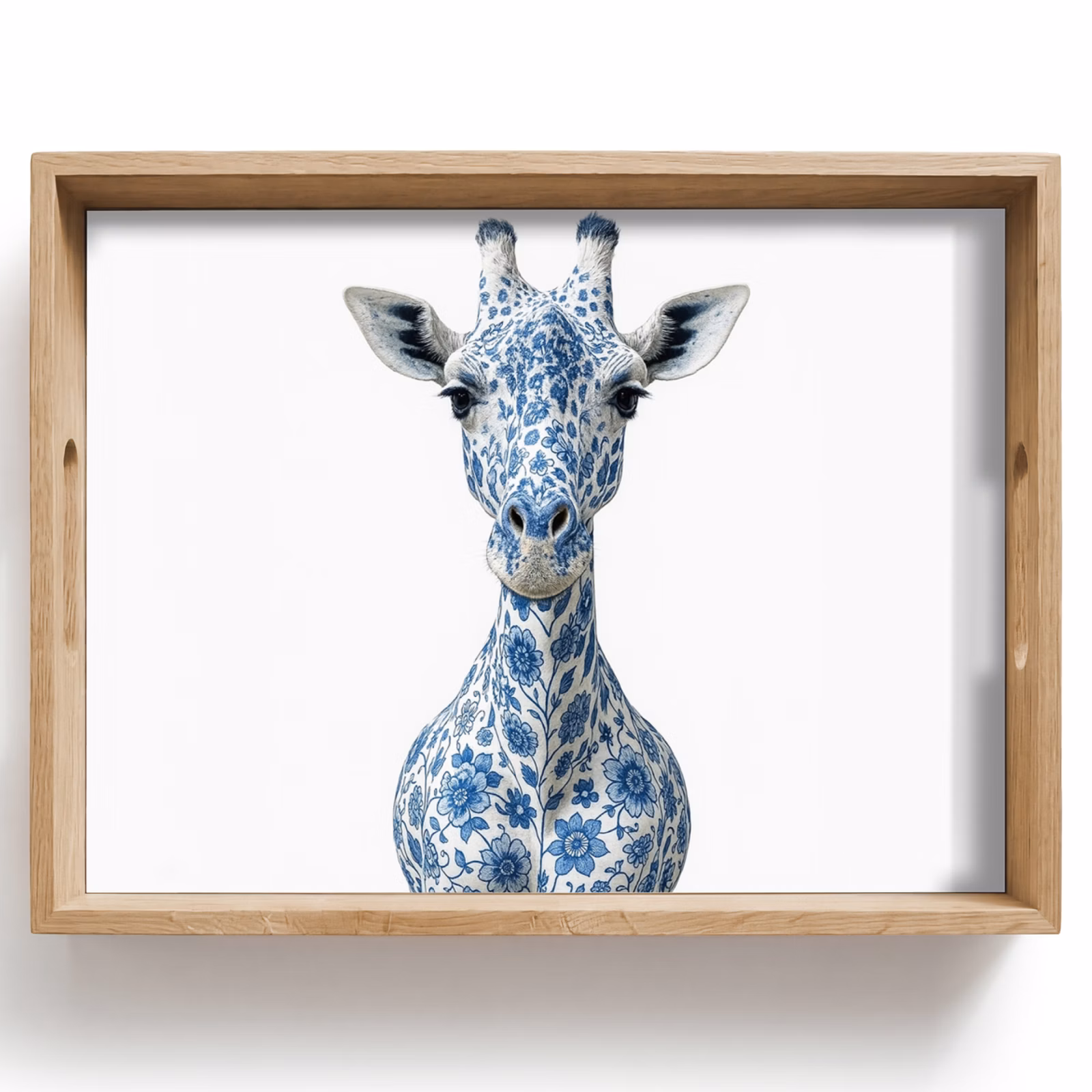 Tablett - Giraffe - Delfter Blau - Tiere - Minimalistisch — 1